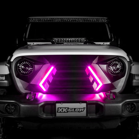 XKchrome LED Grill Kit with DRL Sequential Turn for Jeep Wrangler and Gladiator