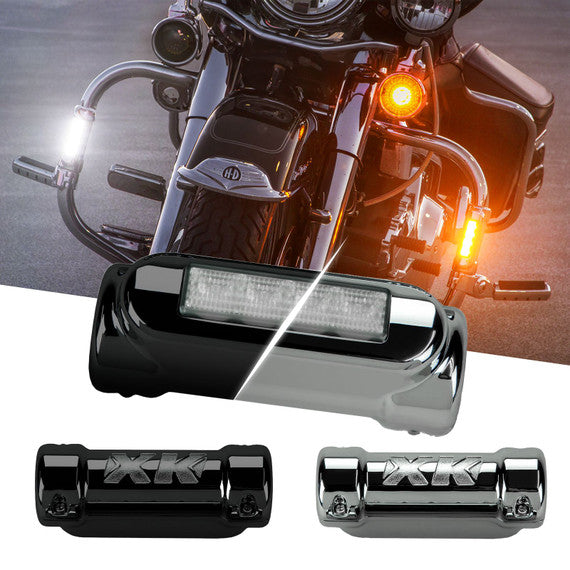 Motorcycle LED Highway Bar Lights with White DRL and Amber Turn