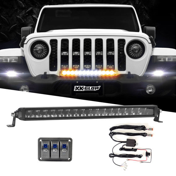 20" Fog + Strobe + High Beam LED Razor SAE Light Bar Kit w/ Switch & Wire