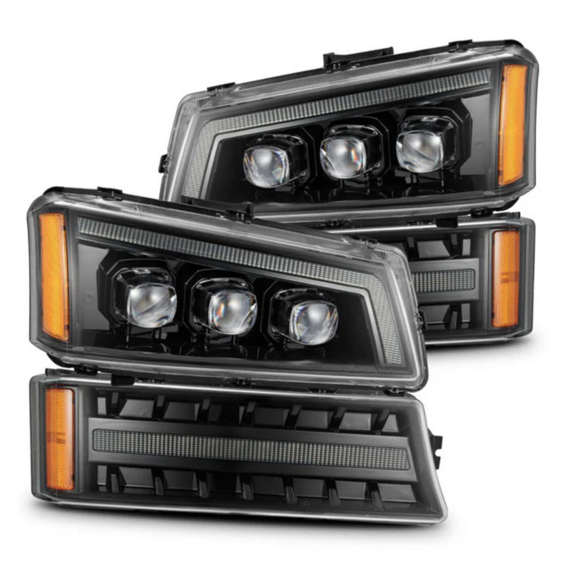 Chevrolet Silverado: Multicolor Flow Series Nova Alpha Black Headlights (2003-2006) | Alpharex