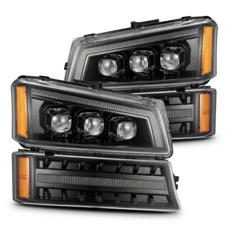 Chevrolet Silverado: Multicolor Flow Series Nova Alpha Black Headlights (2003-2006) | Alpharex