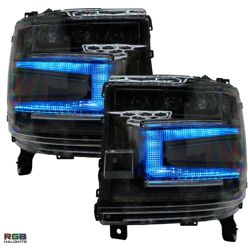 Chevrolet Silverado 1500: Multicolor Flow Series Headlights (2016-2018) | XB Morimoto