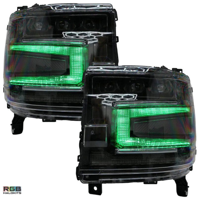 Chevrolet Silverado 1500: Multicolor Flow Series Headlights (2016-2018) | XB Morimoto