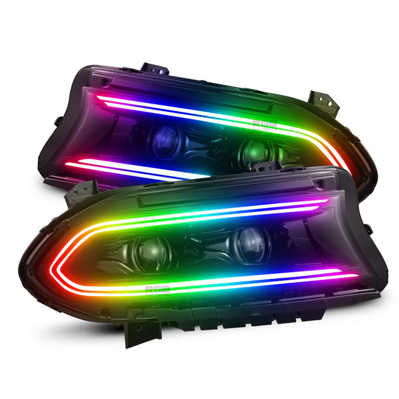 Dodge Charger: Multicolor Flow Series LUXX-Series LED Projector Headlights (2015-2023)