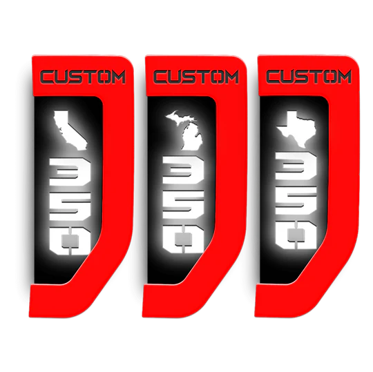 Fender Badge Replacements - Your State Outline - Illuminated - Fits 2017 - 2022 Ford® Super Duty®