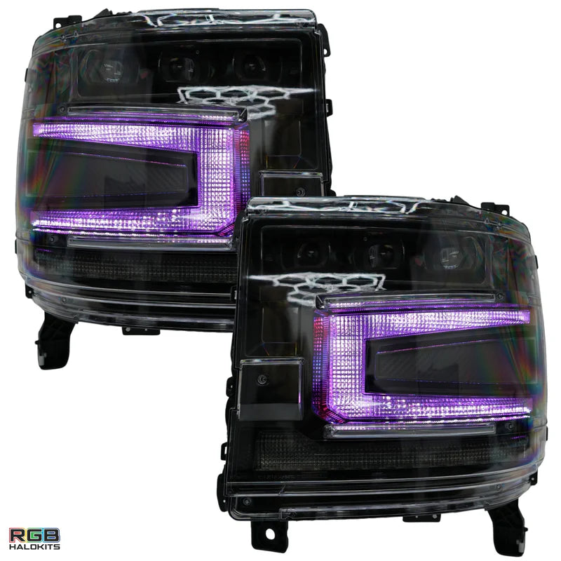 Chevrolet Silverado 1500: Multicolor Flow Series Headlights (2016-2018) | XB Morimoto