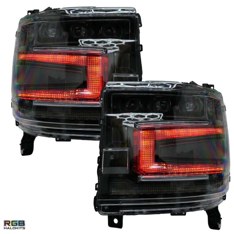 Chevrolet Silverado 1500: Multicolor Flow Series Headlights (2016-2018) | XB Morimoto