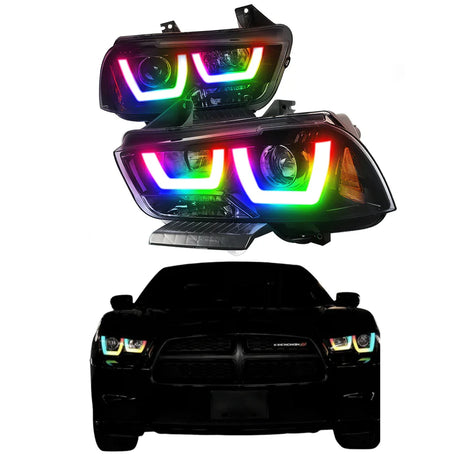 Dodge Charger Spec-D: Multicolor Flow Series Headlights (2011-2014)