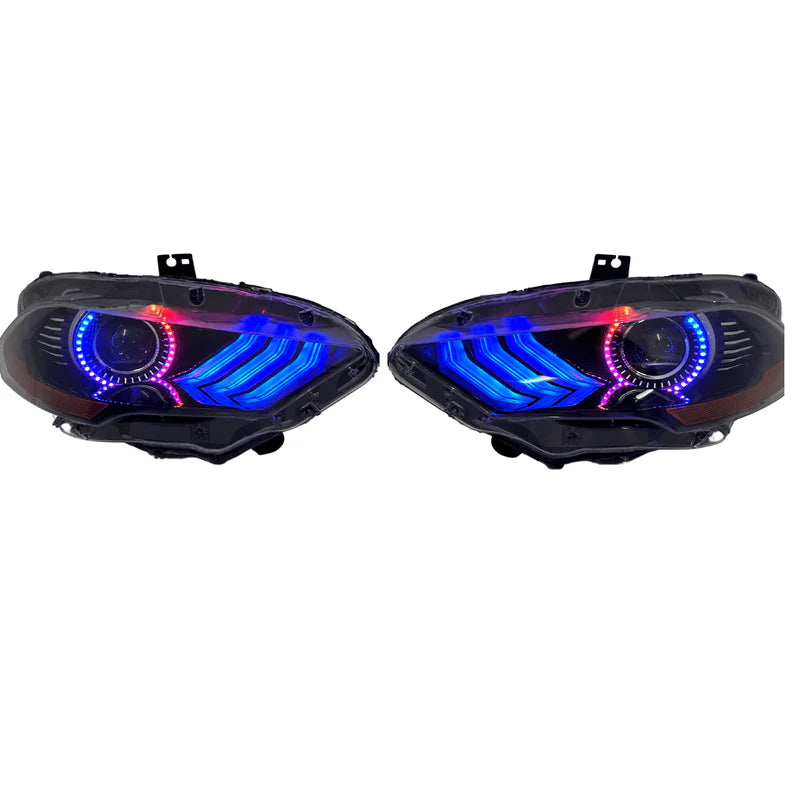 Ford Mustang: Multicolor Flow Series Headlights (2018-2023)