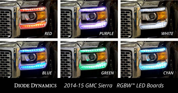 2016-2019 GMC Sierra 2500/3500 Multicolor DRL LED Boards