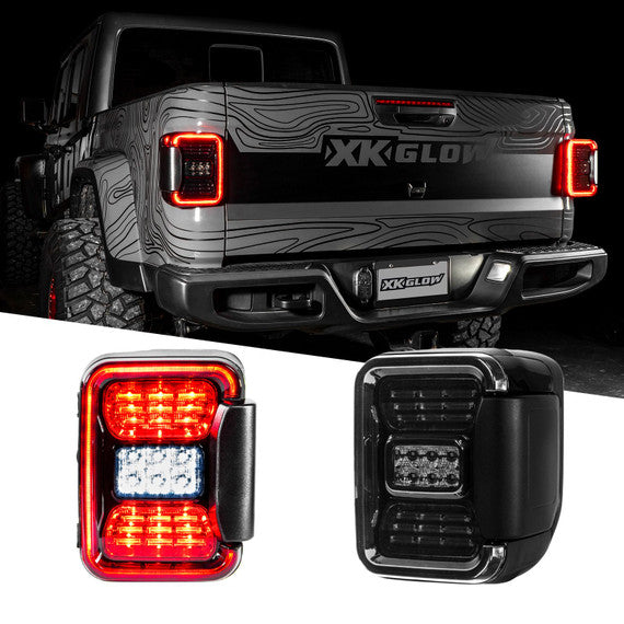 LED Smoked Lens Tail Light Kit for Jeep Gladiator JT with Brake Turn Reverse