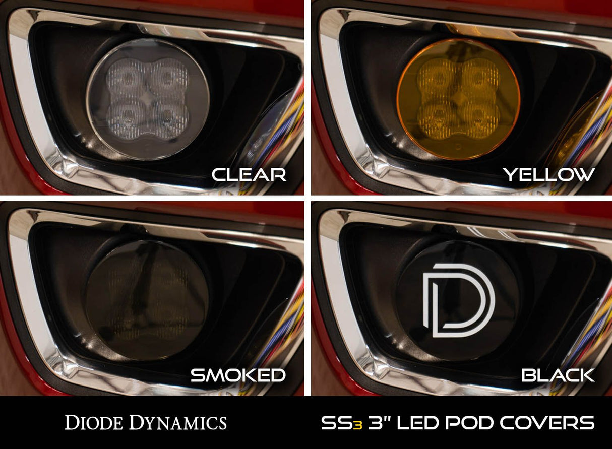 SS3 LED Pod Cover (one) - Black, Yellow, Clear or Smoked