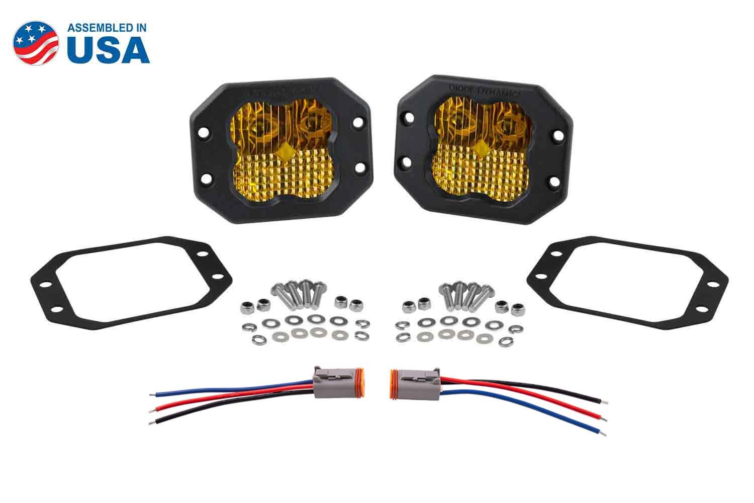 SS3 SAE Yellow Sport Flush Mount LED Pod (pair)