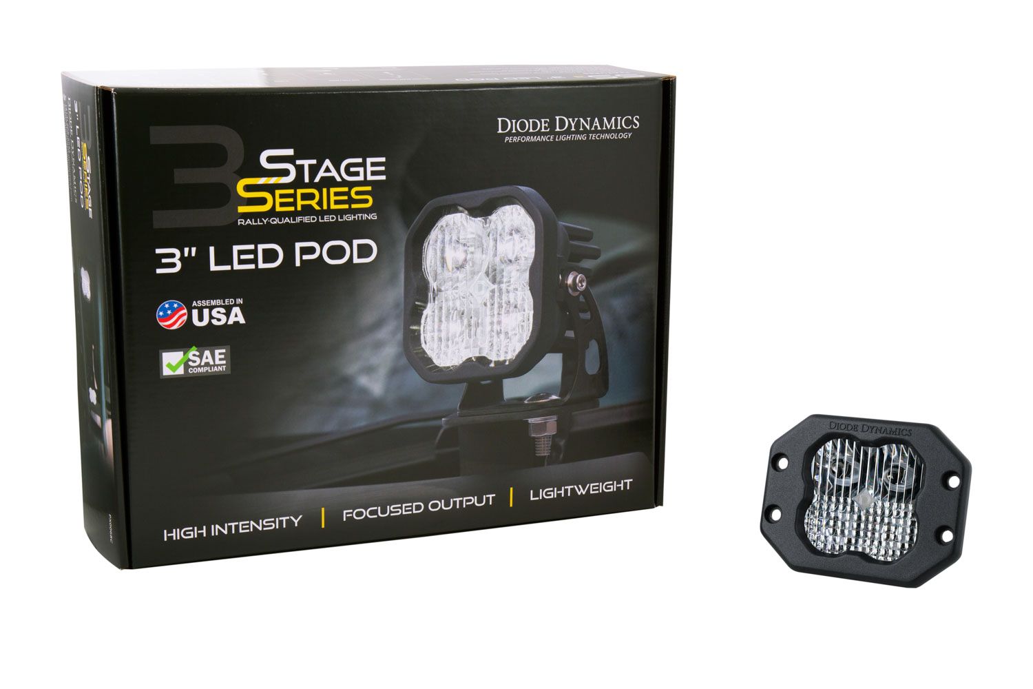 SS3 SAE/DOT White Sport Flush Mount LED Pod (one)