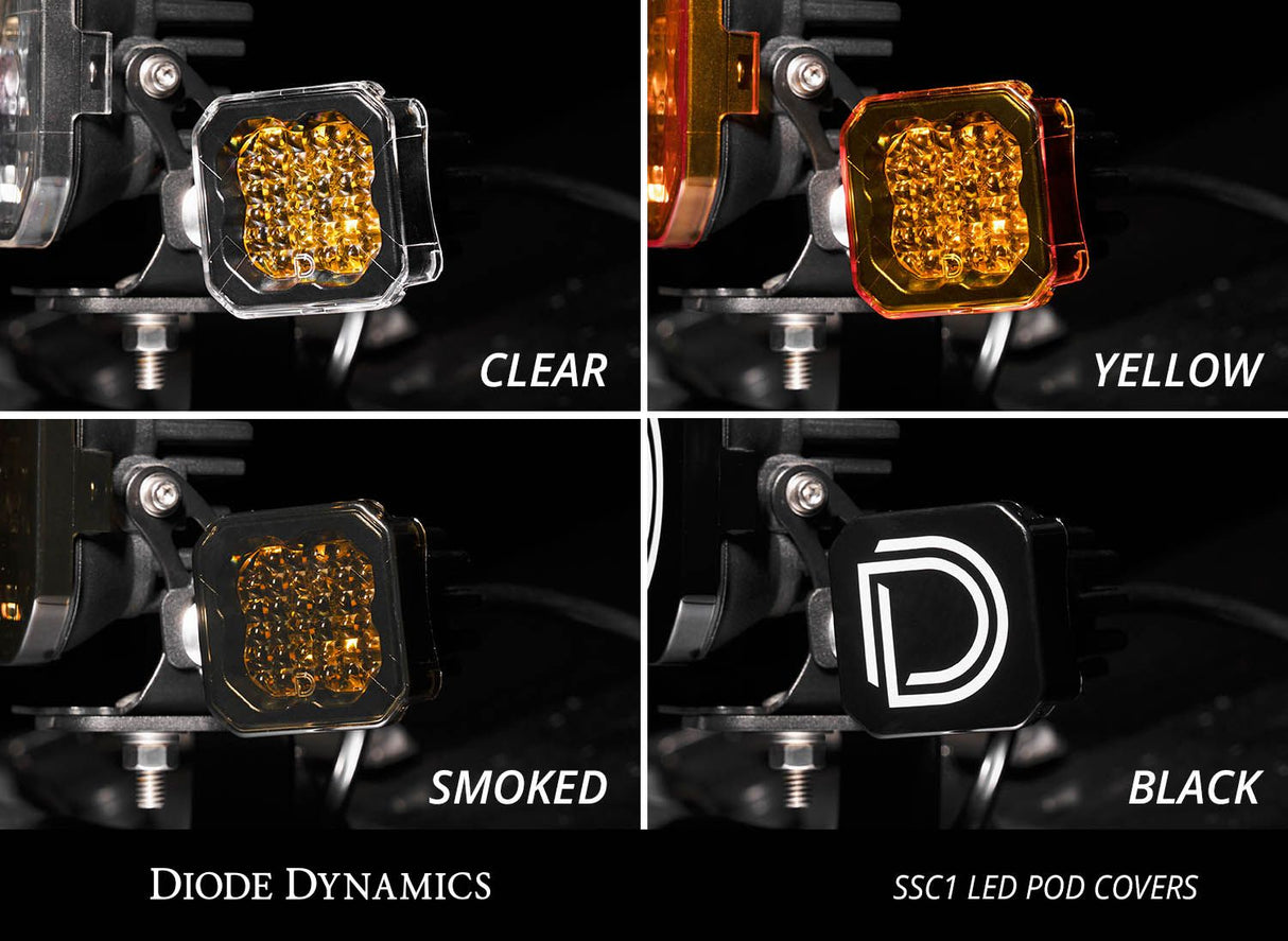 SSC1 LED Pod Cover (one) - Black, Smoked, Yellow, or Clear