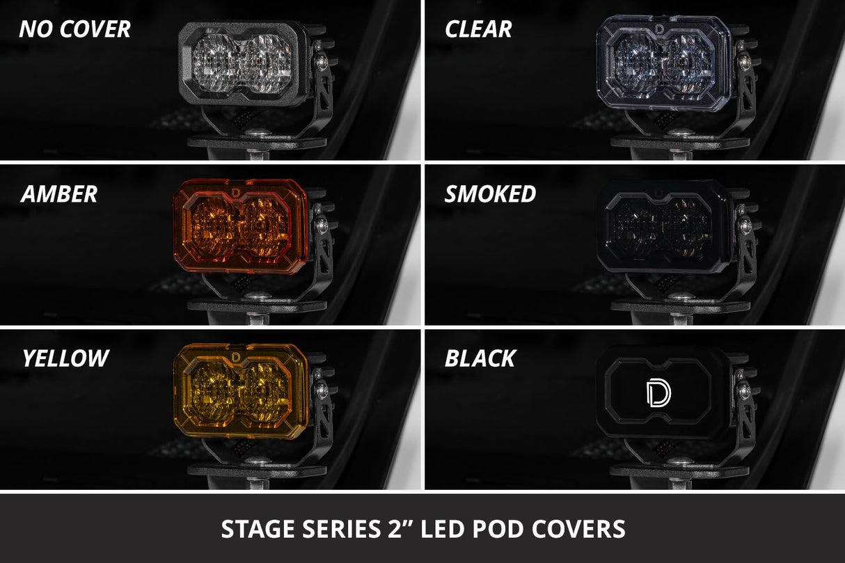 C2 2.0 LED Pod Cover (one) - Black, Smoked, Yellow, Amber, or Clear