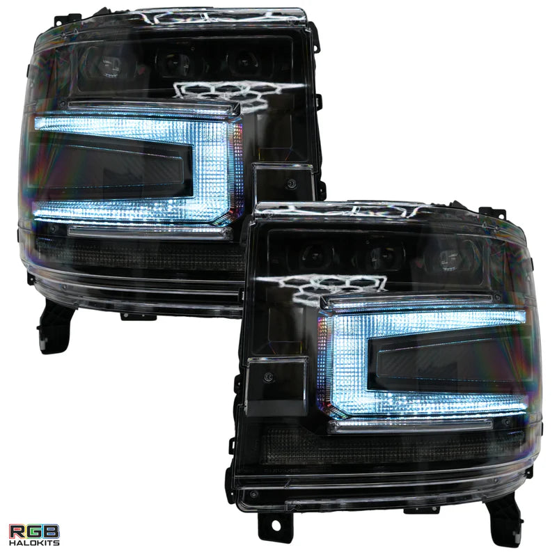 Chevrolet Silverado 1500: Multicolor Flow Series Headlights (2016-2018) | XB Morimoto