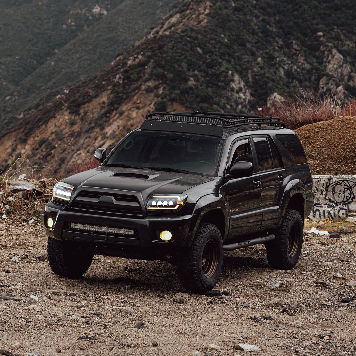 PRE-ORDER: 03-09 Toyota 4Runner LUXX-Series LED Projector Headlights Alpha-Black (ETA late Jun)