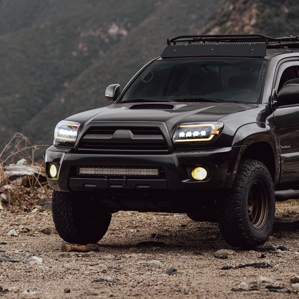 PRE-ORDER: 03-09 Toyota 4Runner LUXX-Series LED Projector Headlights Alpha-Black (ETA late Jun)
