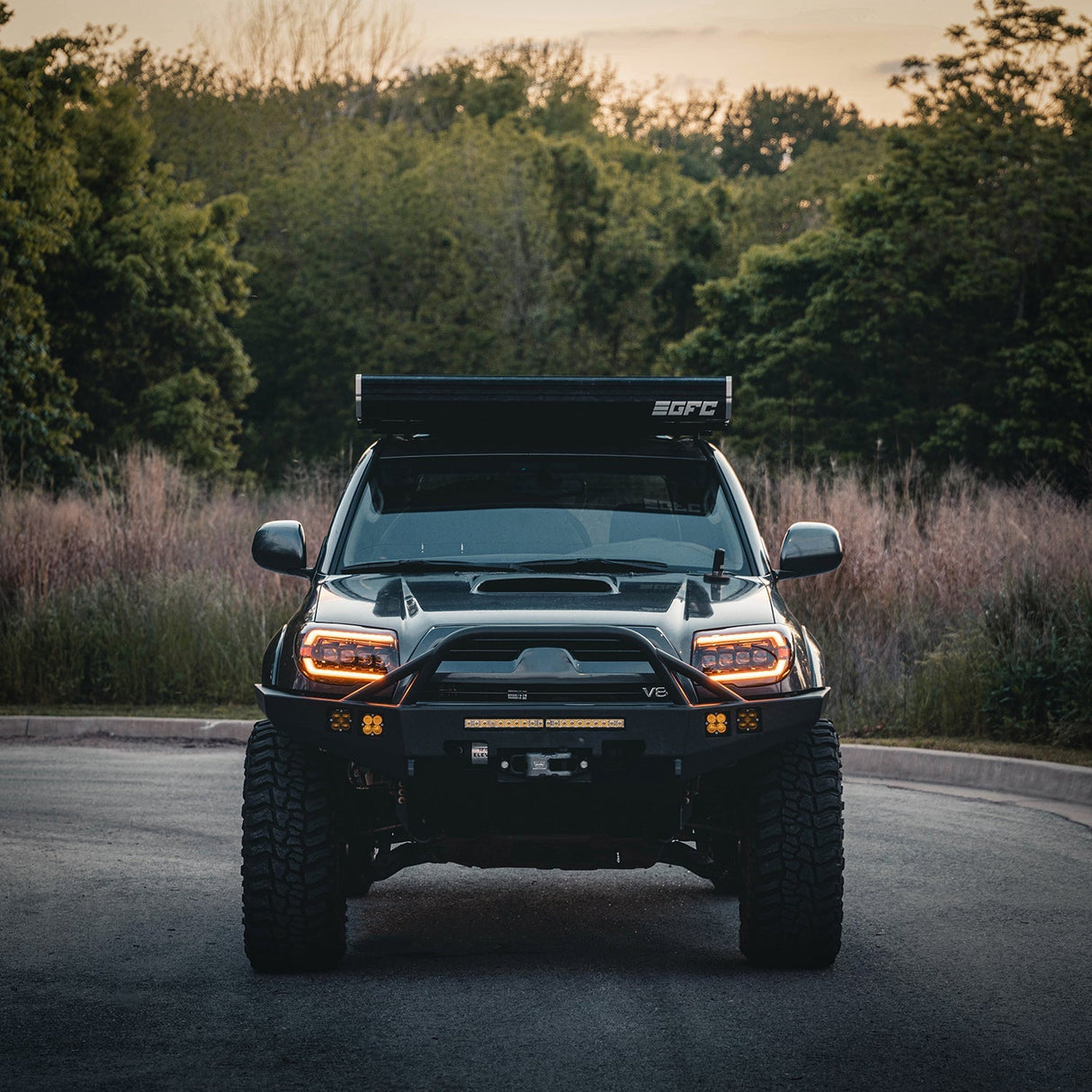 PRE-ORDER: 03-09 Toyota 4Runner LUXX-Series LED Projector Headlights Alpha-Black (ETA late Jun)