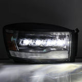 06-08 Dodge Ram NOVA-Series LED Projector Headlights Alpha-Black