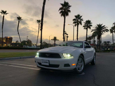 10-12 Ford Mustang LUXX-Series LED Projector Headlights Black - Backordered