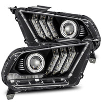 10-12 Ford Mustang LUXX-Series LED Projector Headlights Black - Backordered