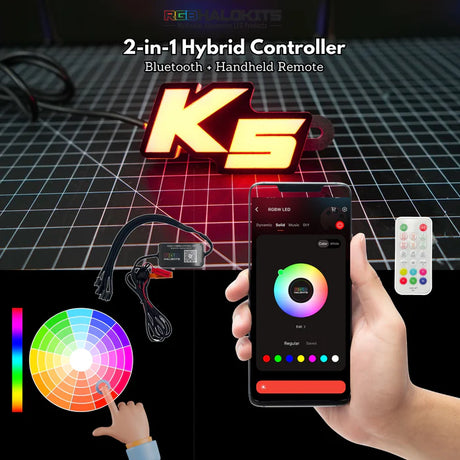 Kia K5 LED Badge: (Multicolor Flow)