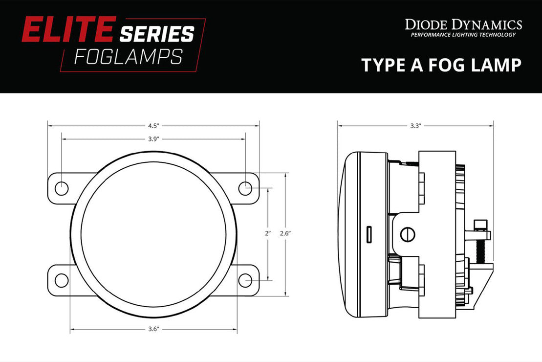 ELITE SERIES TYPE A LED FOG LIGHTS (WHITE / YELLOW)