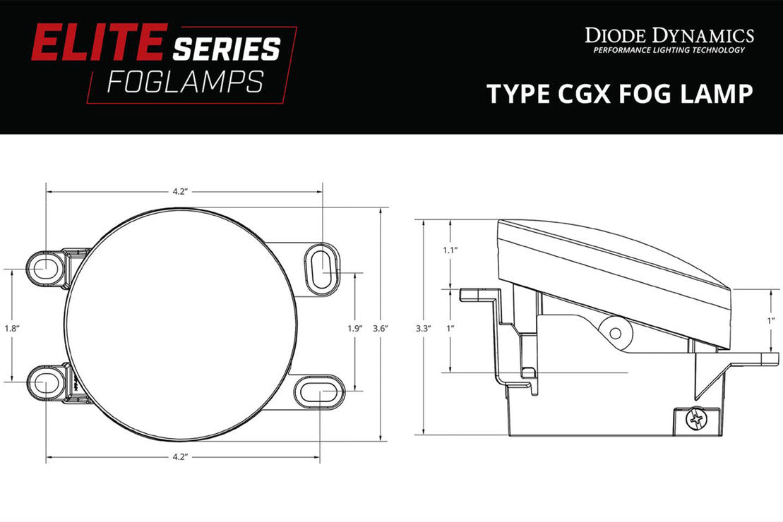 ELITE SERIES TYPE CGX LED FOG LIGHTS (WHITE / YELLOW)