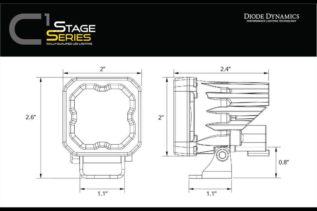 DIODE DYNAMICS SSC1 FLOOD BEAM LED POD LIGHTS