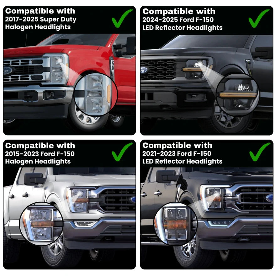Ford Super Duty Parking Lights Adapter for 2017-2025 with Halogen Headlights