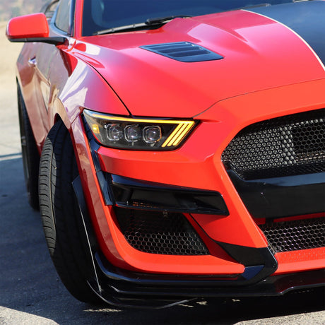 15-17 Ford Mustang/18-20 Mustang Shelby GT350/GT500 NOVA-Series LED Projector Headlights Alpha-Black - Backordered