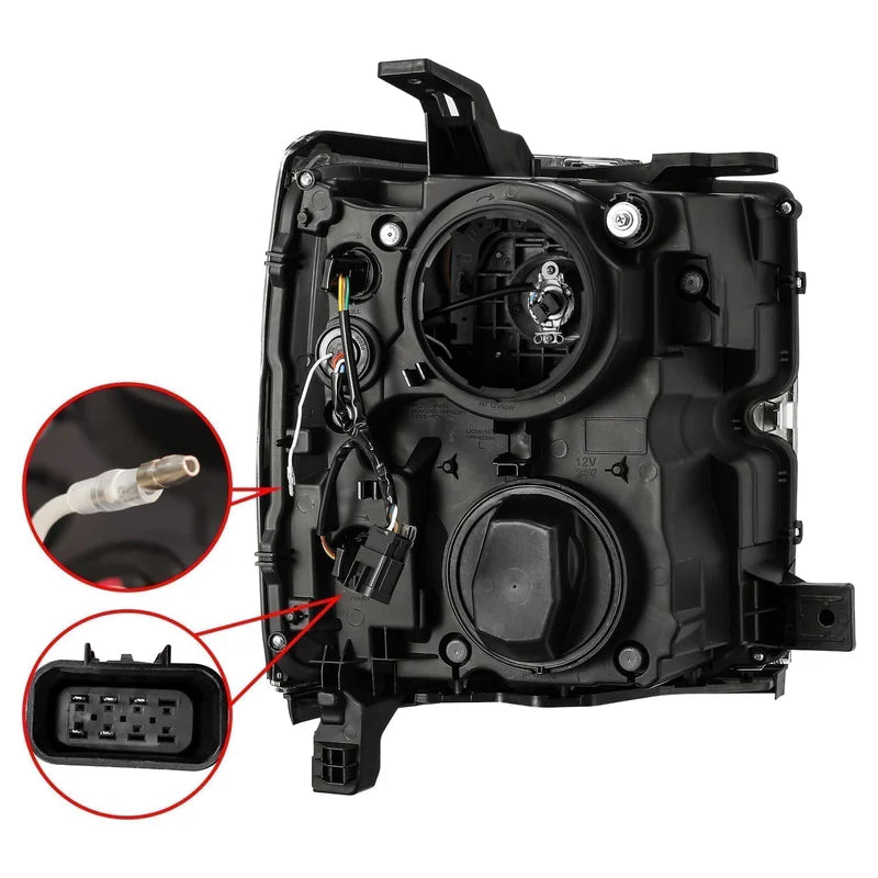 15-19 Chevrolet Silverado 2500HD/3500HD LUXX-Series LED Projector Headlights Black