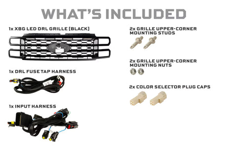 2023+ Ford Super Duty XBG LED DRL Grille (Black)