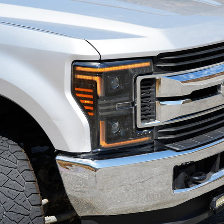 17-19 Ford Super Duty MKII LUXX-Series LED Projector Headlights Chrome - Backordered