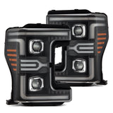 17-19 Ford Super Duty MKII LUXX-Series LED Projector Headlights Black