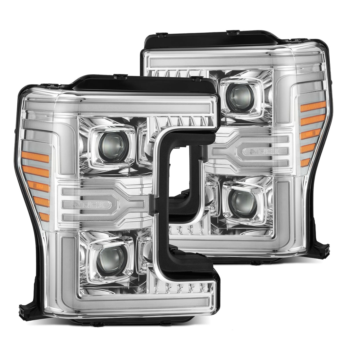 17-19 Ford Super Duty MKII LUXX-Series LED Projector Headlights Chrome - Backordered