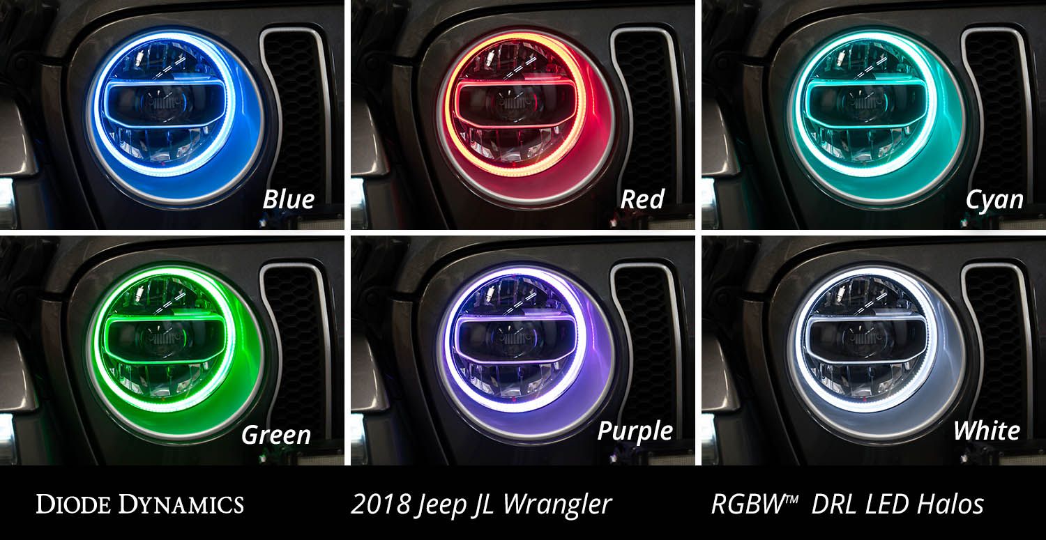 RGBW HD LED Halos for 2018-2025 Jeep JL Wrangler (pair)