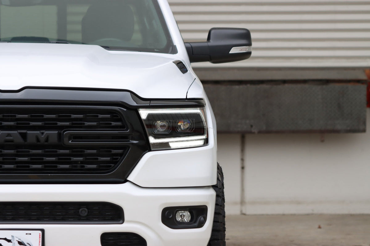 19-24 Ram 1500 (MK II 2500 Style) LUXX-Series LED Projector Headlights Alpha-Black