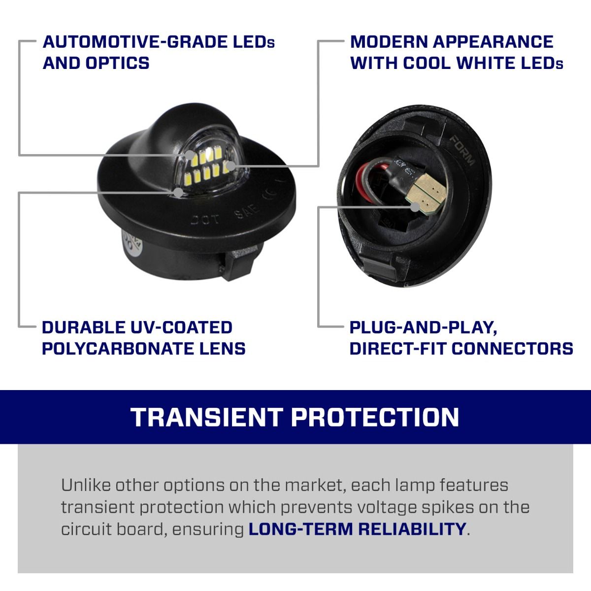 1990-1997 Ford F-350 LED License Plate Lights (pair)