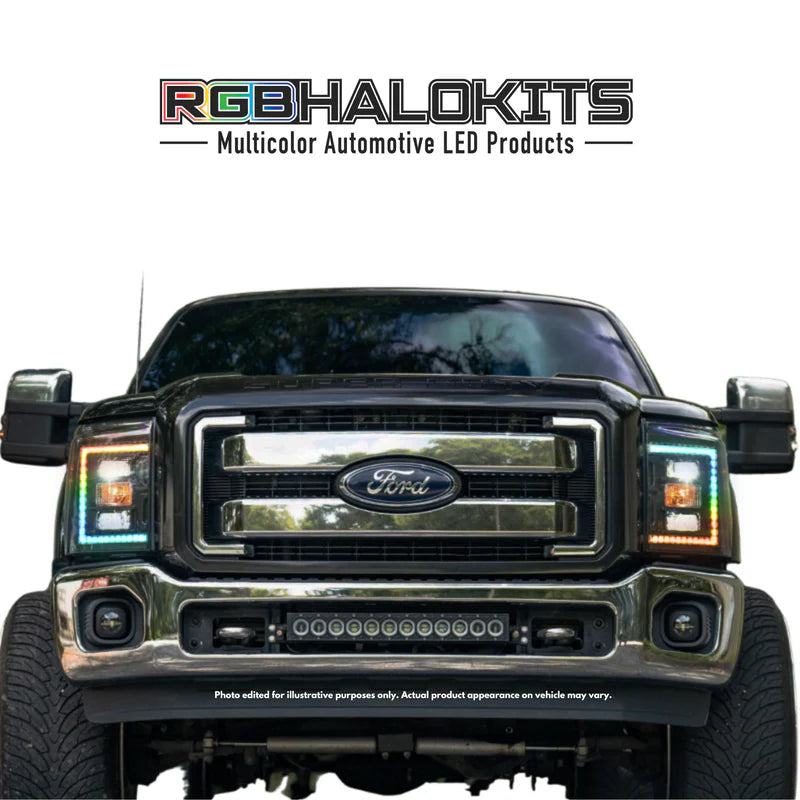 Ford Super Duty: Multicolor Flow Series Headlights (2011-2016) | XB Hybrid Morimoto