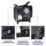 2014-2018 GMC Sierra 1500 LED Projector Headlights with Amber DRL (pair)