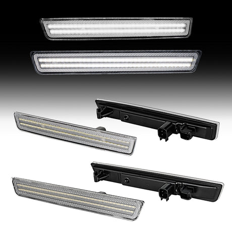 2015–2024 Dodge Challenger clear white LED side markers installed on vehicle side profile Auto Addict USA
