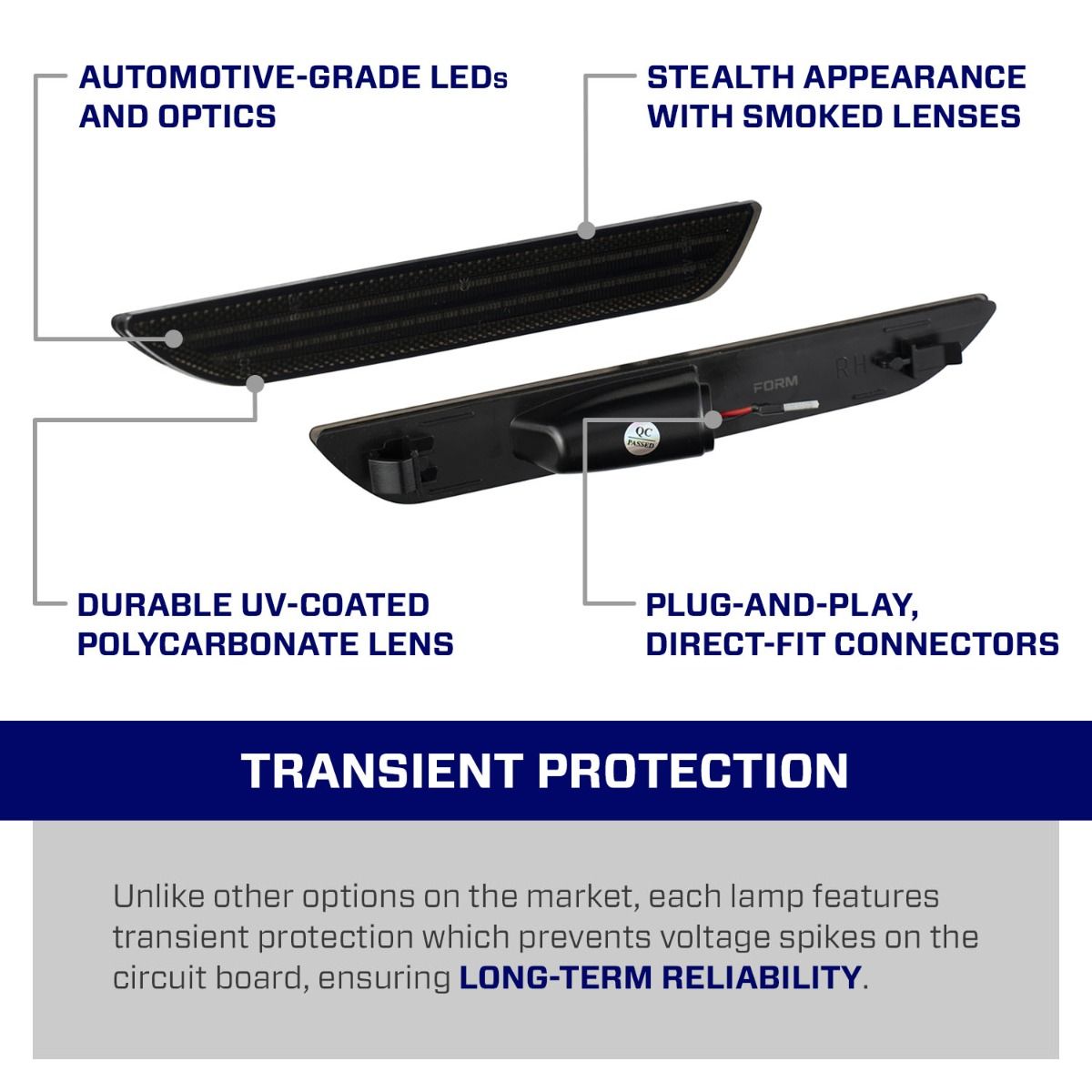 2015-2023 Ford Mustang LED Sidemarkers (pair)