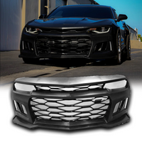 2016-2018 Chevy Camaro ZL1 Front Bumper Conversion 7pcs Ful Kit Flat BLK