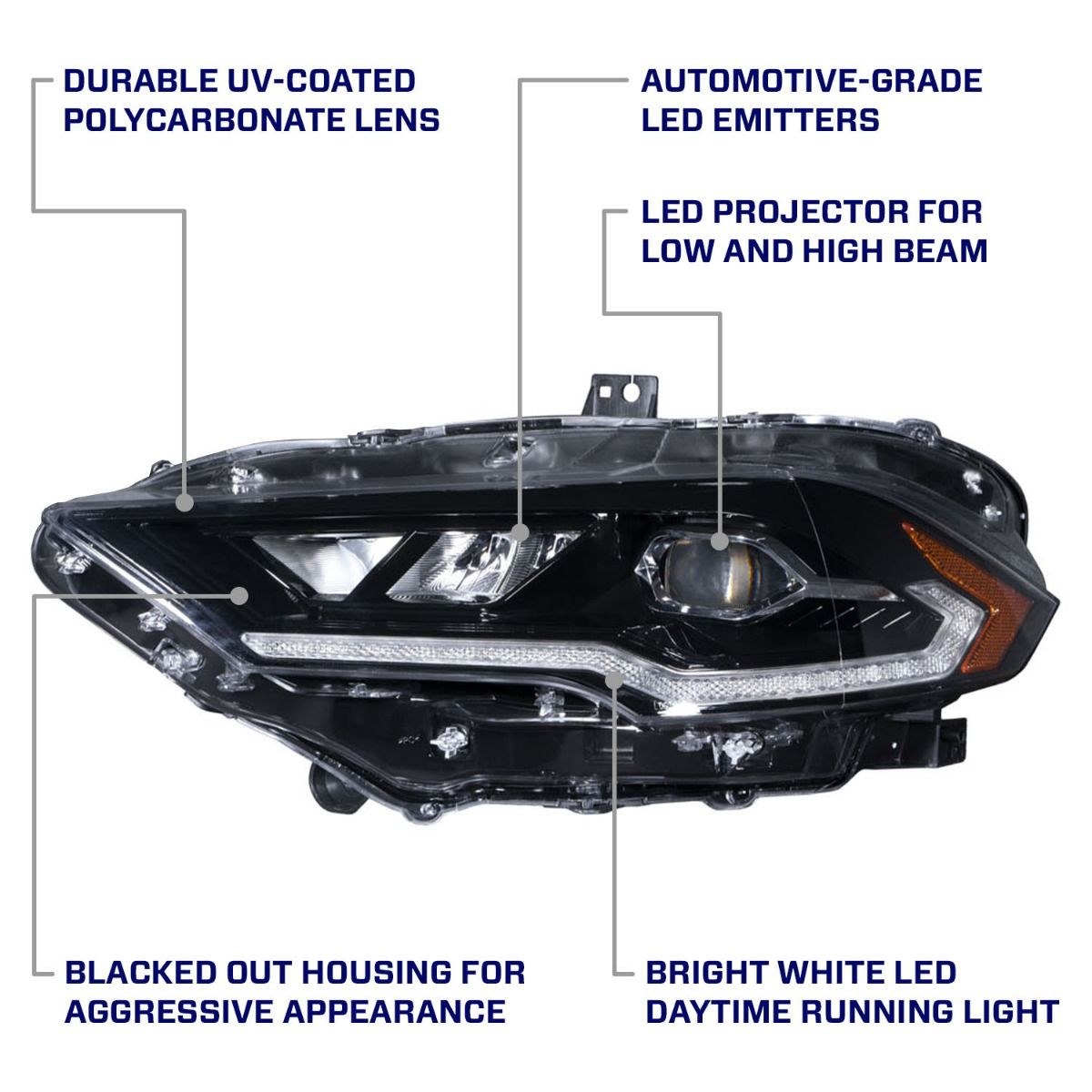 2018-2023 Ford Mustang LED Headlights (pair)
