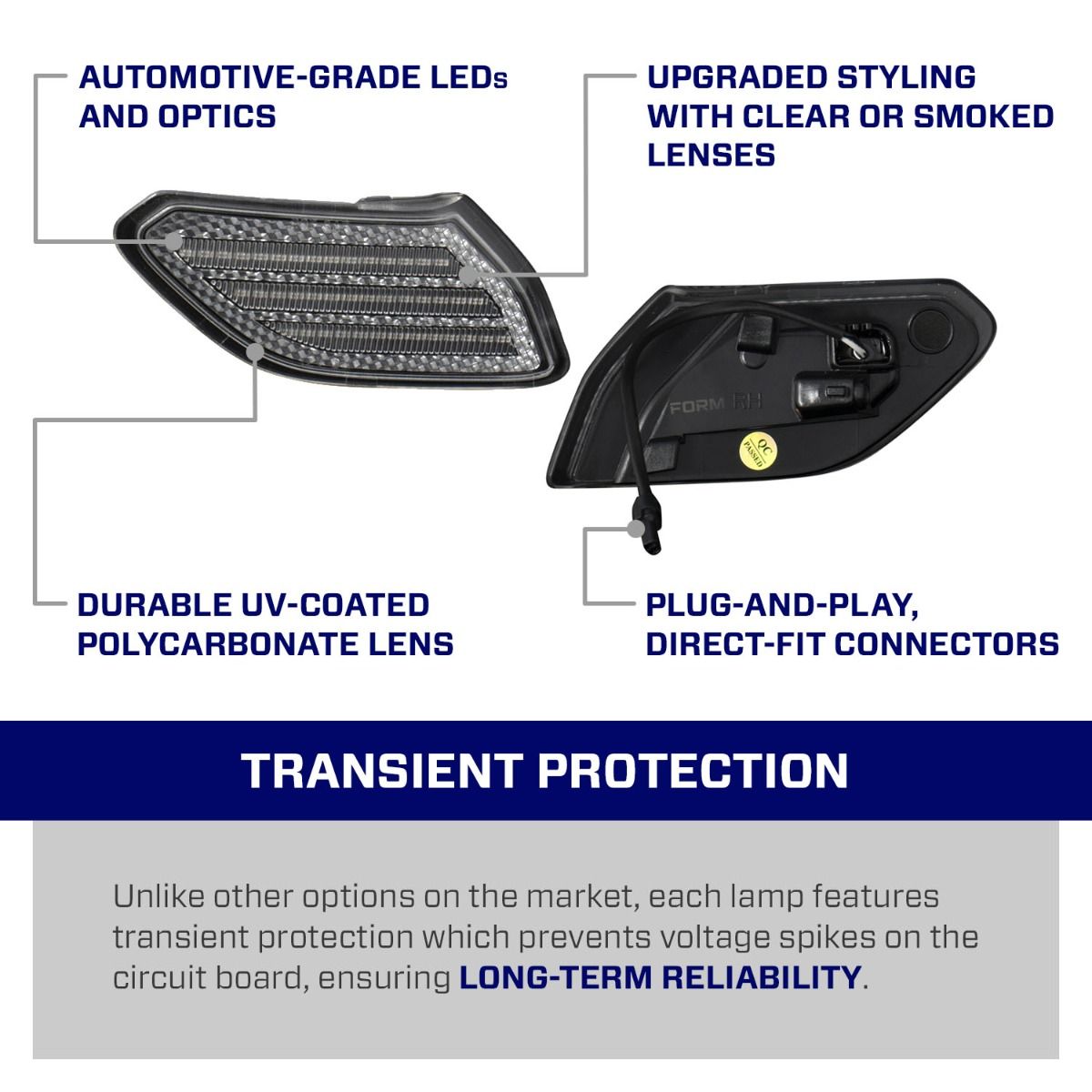 2018-2026 Jeep JL Wrangler LED Sidemarkers (pair)