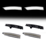 Set of car LED daytime running lights on a white background