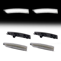 Set of car LED daytime running lights on a white background
